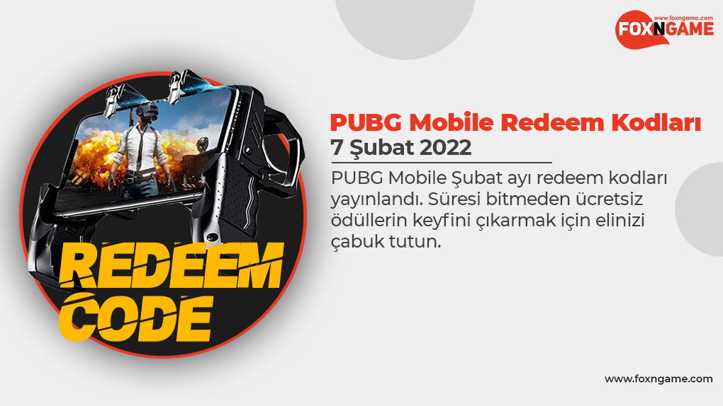 PUBG Mobile Redeem Kodları (Şubat, 2022)