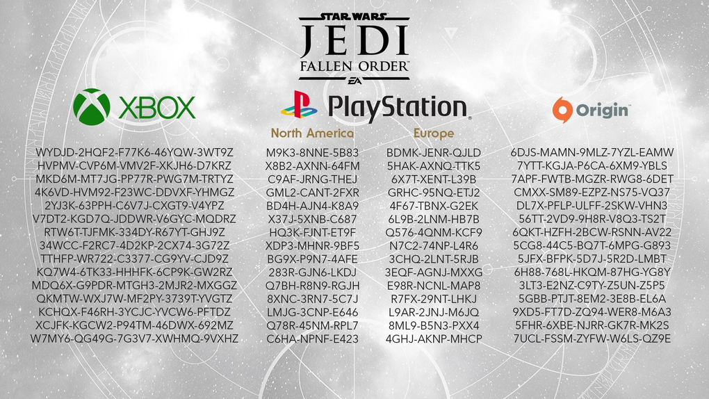 EA Games Distributed Free "Star Wars Jedi Fallen Order" Codes!