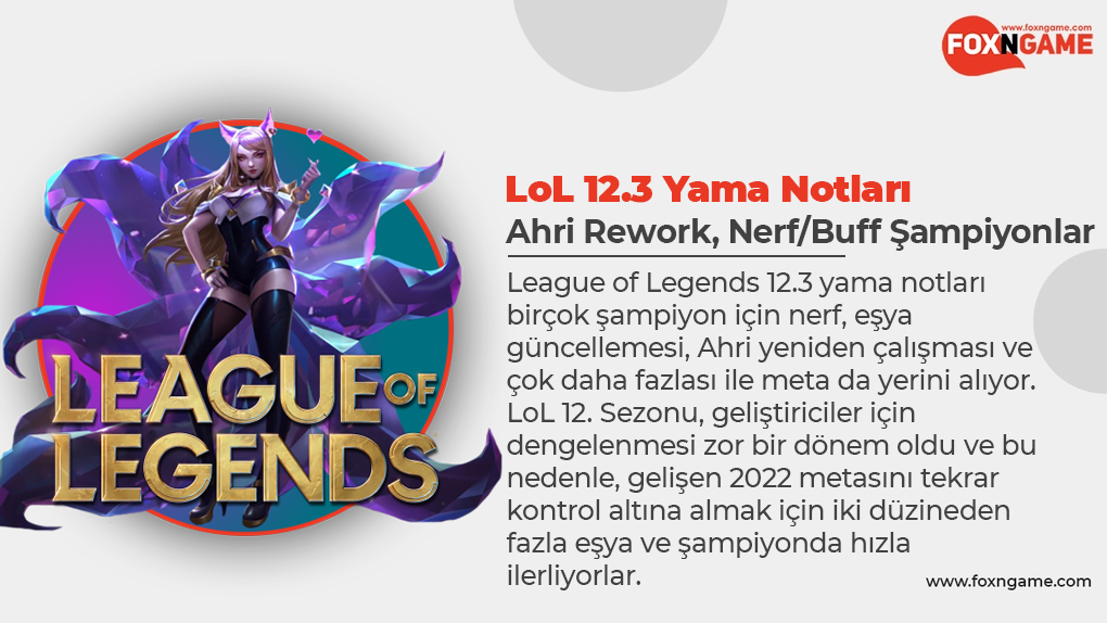 LoL 12.3 Patch Notes: Ahri Rework LoL 12.3 Patch Notes: Ahri Rework