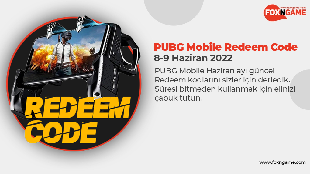 PUBG Mobile Redeem Code 2022 Haziran PUBG Mobile Redeem Code 2022 Haziran