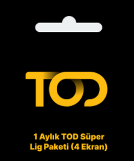TOD 1 Aylık Süper Lig Paketi (Web, Cep, Tablet, Smart TV) TOD 1 Aylık Süper Lig Paketi (Web, Cep, Tablet, Smart TV)
