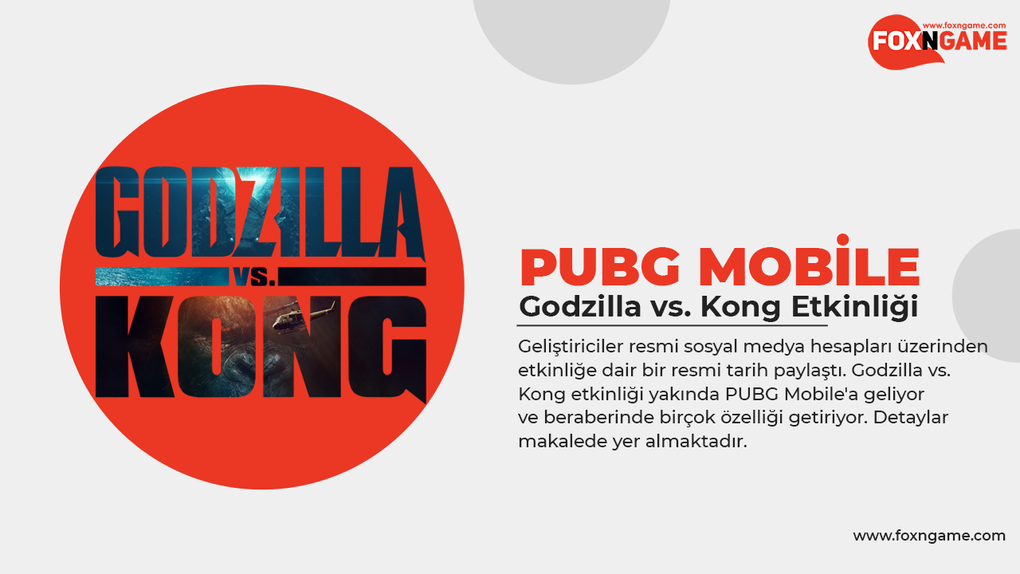 PUBG Mobile Godzilla vs. كونغ حدث قادم