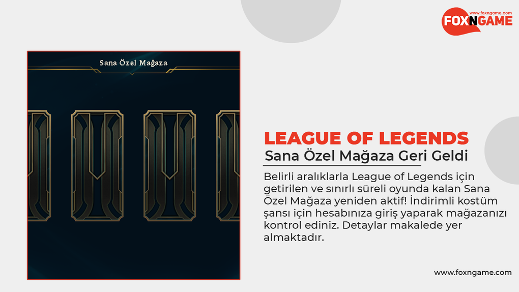 League of Legends Sana Özel Mağaza