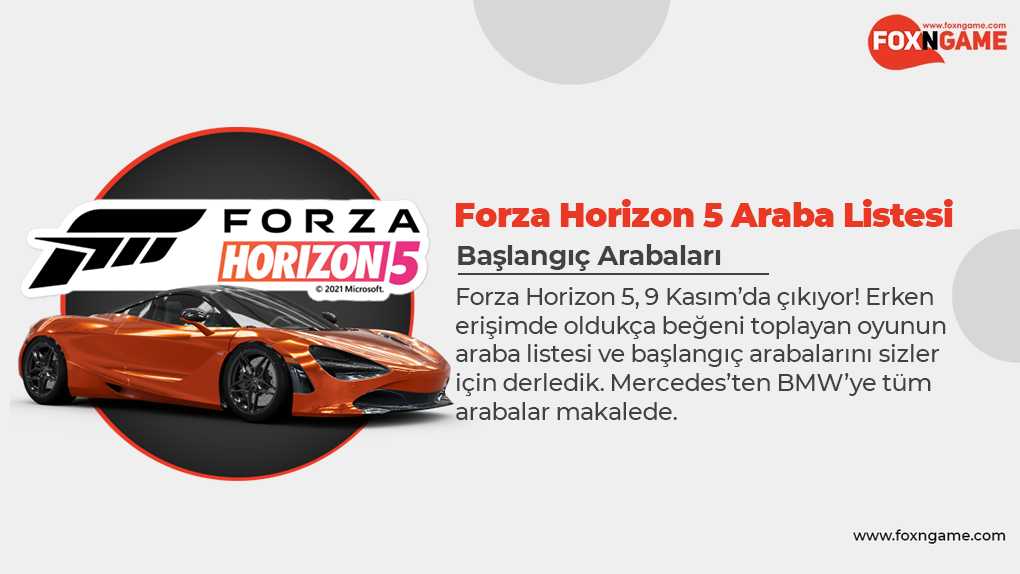 Forza Horizon 5 Car List and Starter Cars Forza Horizon 5 Car List and Starter Cars