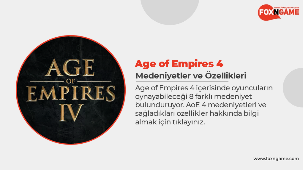 Age of Empires 4 Medeniyetleri ve Özellikleri