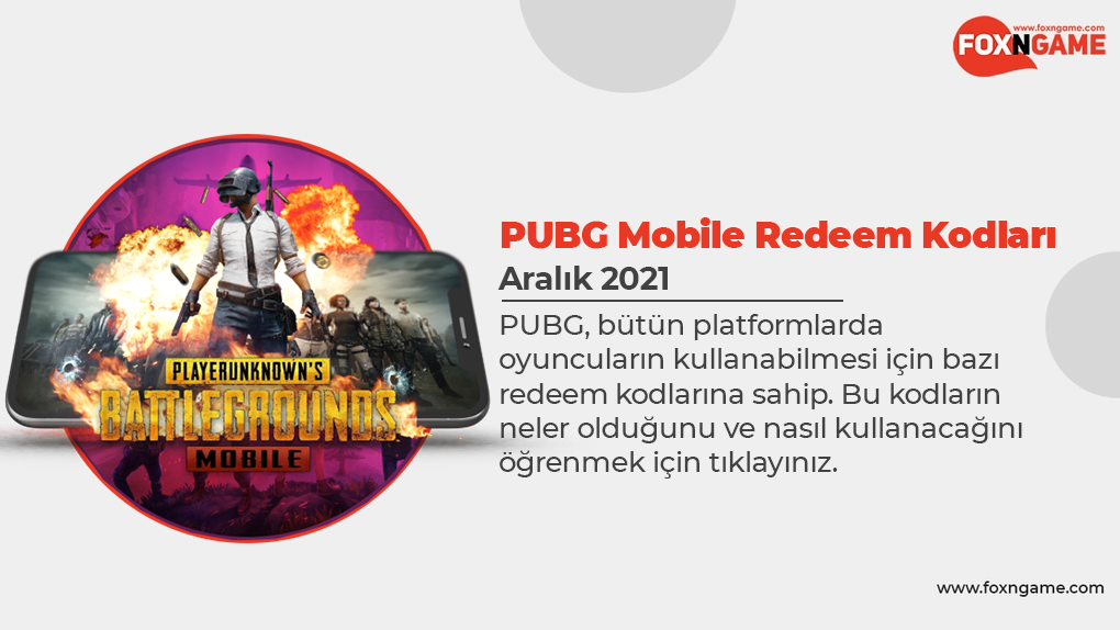 PUBG Mobile Redeem Kodları (Aralık, 2021)