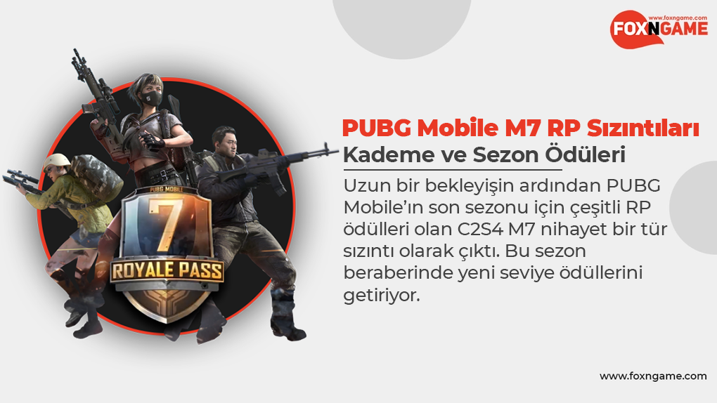 PUBG Mobile C2S4 M7 RP Ödülleri: Sızıntılar