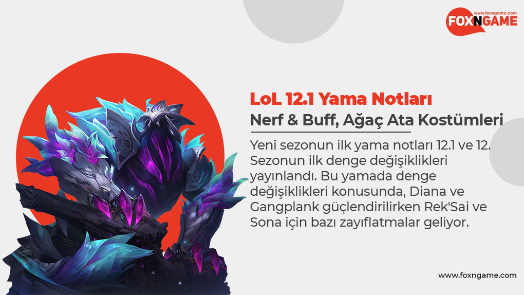 LoL Yama 12.1: Yeni Ağaç Ata Kostümleri LoL Yama 12.1: Yeni Ağaç Ata Kostümleri