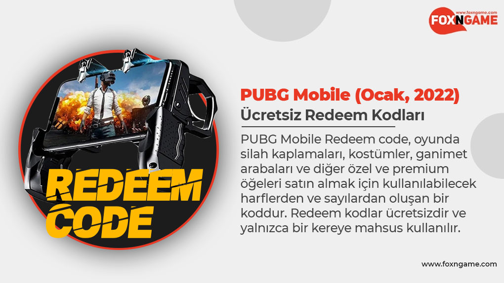PUBG Mobile Redeem Kodları (Ocak, 2022)