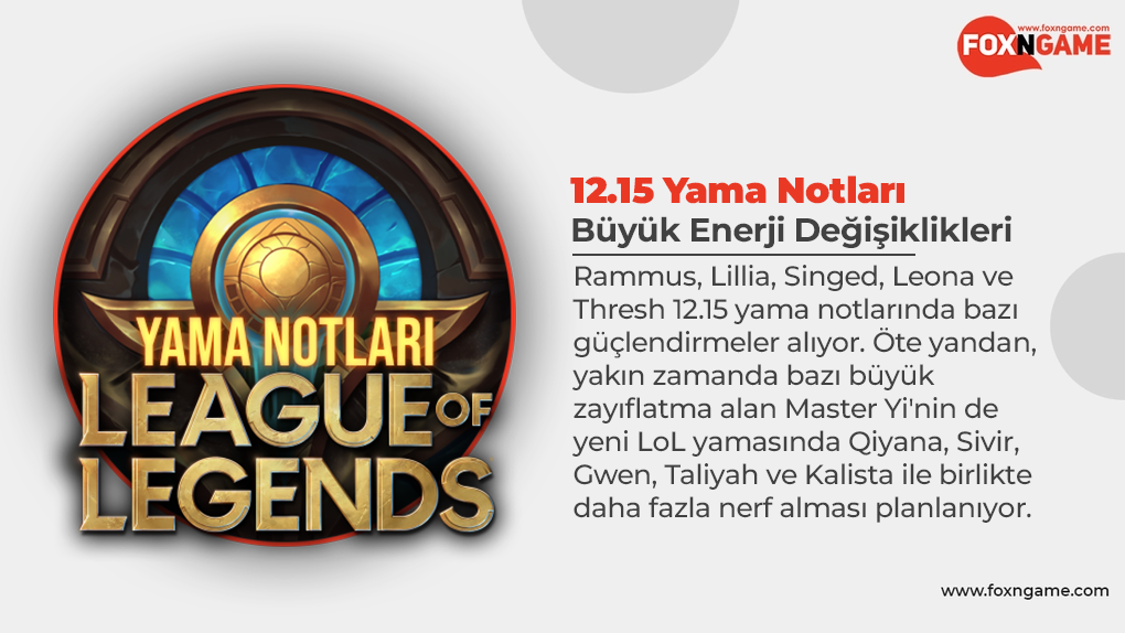 Riot, LoL 12.15 Yamasında Enerji Şampiyonlarına Odaklanıyor Riot, LoL 12.15 Yamasında Enerji Şampiyonlarına Odaklanıyor