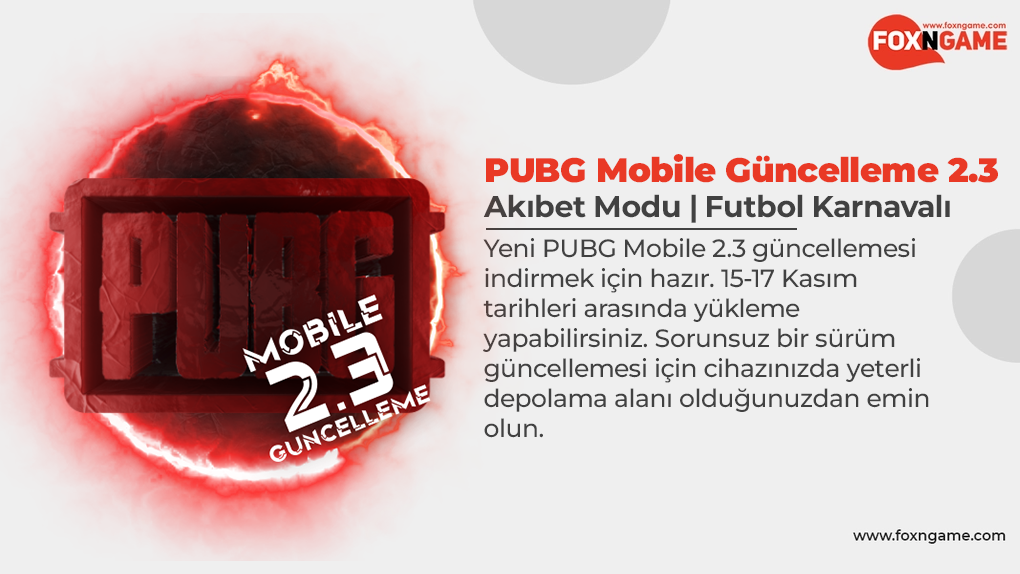 PUBG Mobile 2.3 Güncellemesi: Akıbet Modu | Futbol Karnavalı PUBG Mobile 2.3 Güncellemesi: Akıbet Modu | Futbol Karnavalı