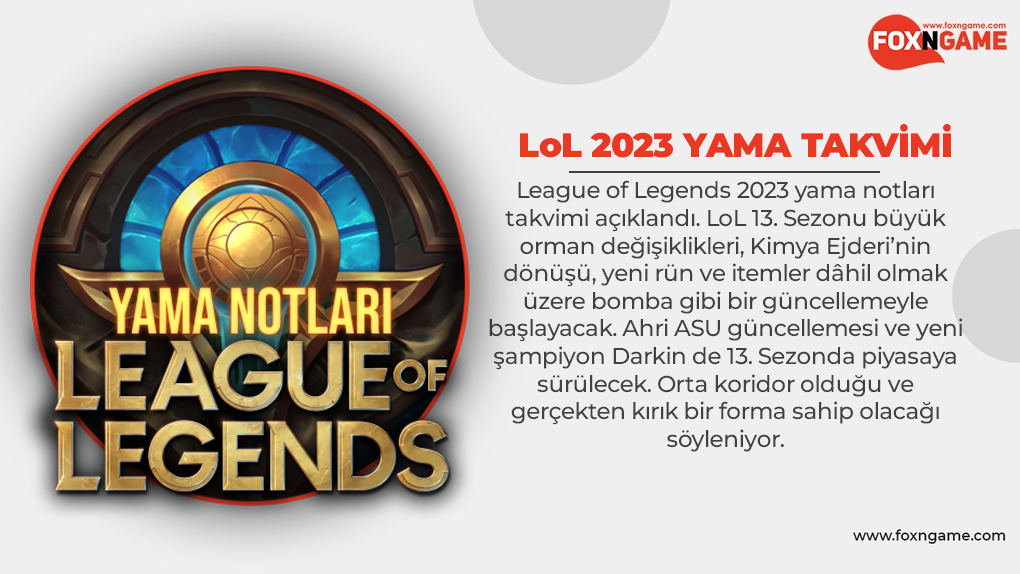 League of Legends Yama Notları Tarihleri | 2023 Takvimi