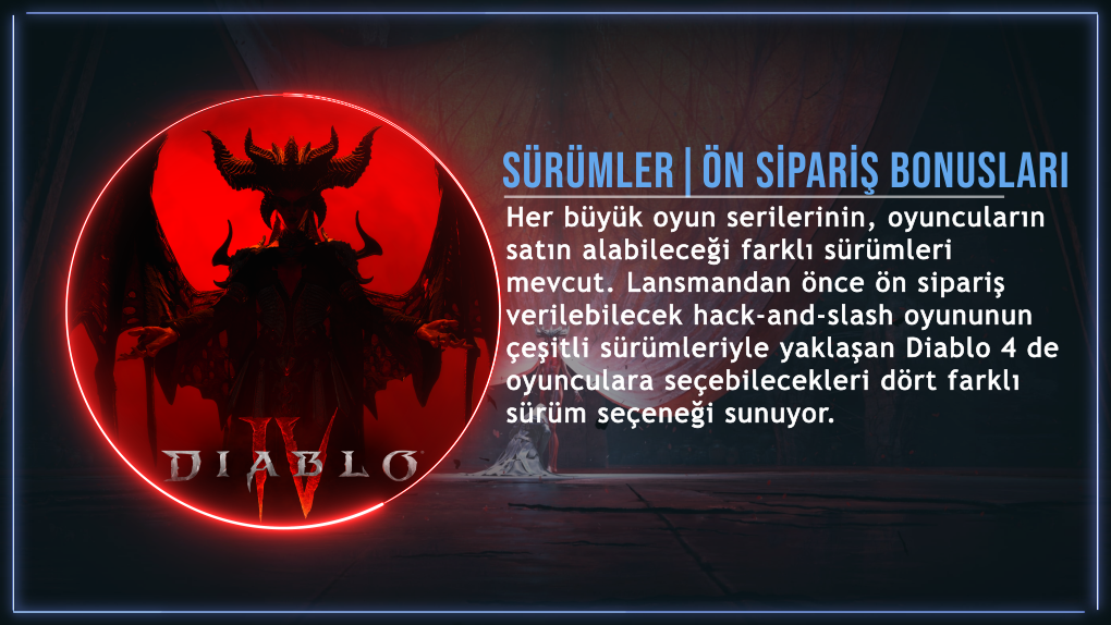 Diablo 4 Sürümleri ve Ön Sipariş Bonusları